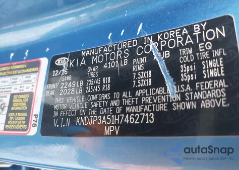 2017 Kia Soul + from USA, damaged, VIN KNDJP3A51H7462713